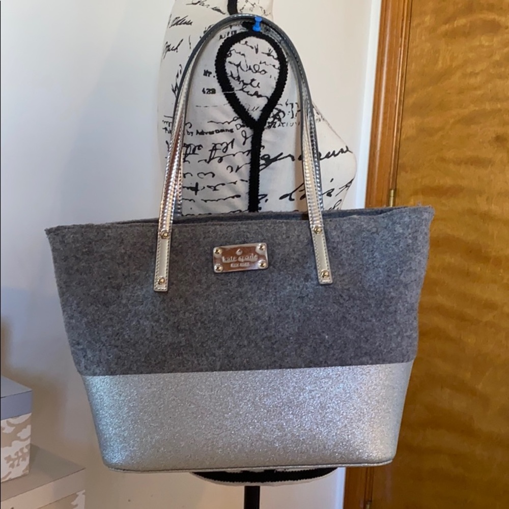 Kate Spade wool and silver sparkle bag